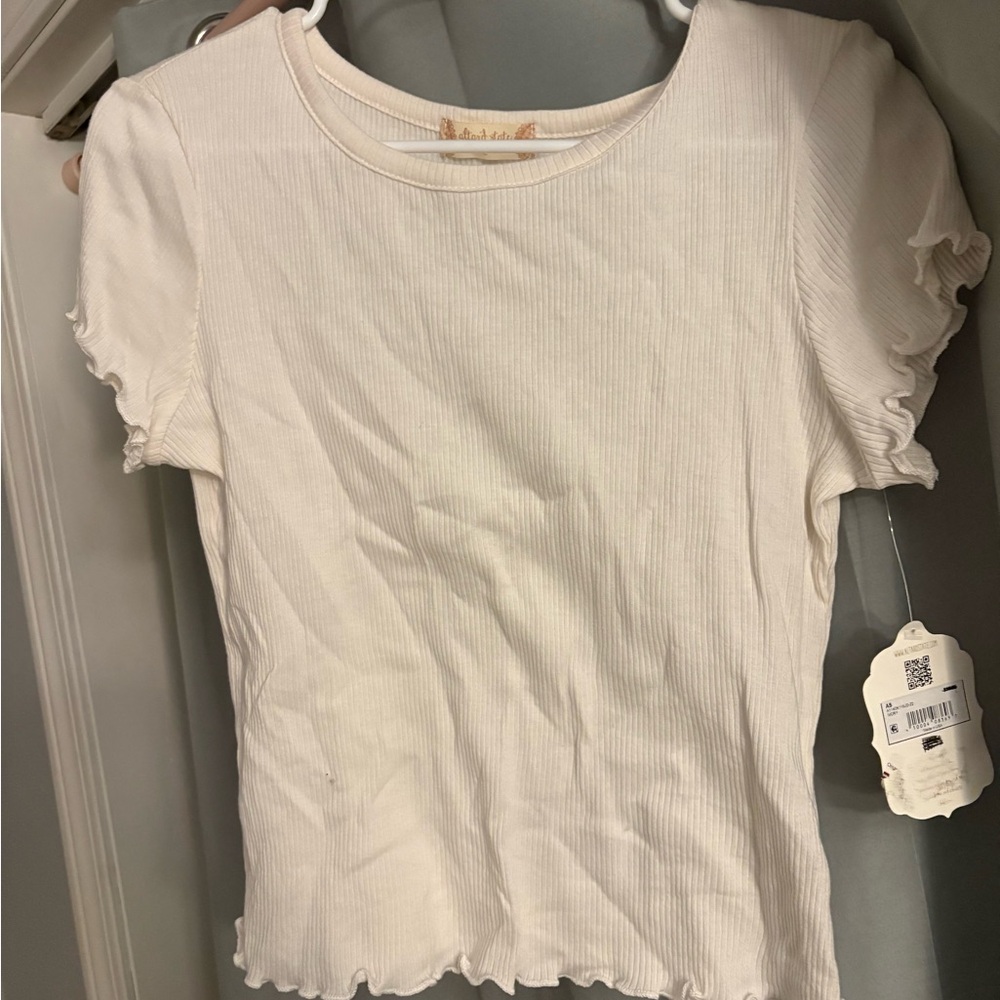 Altar'd State Cream Short Sleeve Top